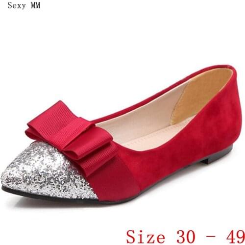 Shoes Woman Slip On Shoes Loafers Girl Ballet Flats Women Flat Shoes Soft Comfortable Small Plus Size 30 - 49