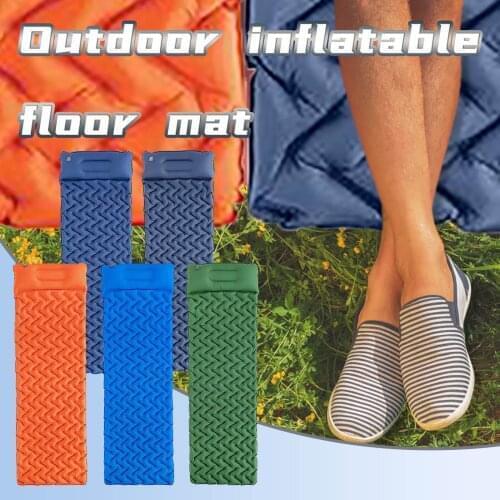 Outdoor Sleeping Pad Camping Inflatable Mattress with Pillows Travel Mat Folding Bed Ultralight Air Cushion Hiking Trekking