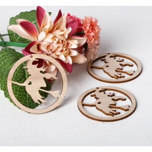 3pcs Happy Halloween Wood Carving Ornaments Decoration Hollow Ghost Pumpkin Carve Pendant Home Decoretion