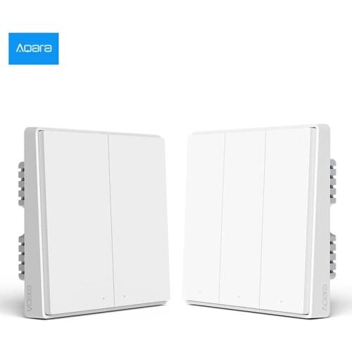 Aqara Smart Wall Switch D1 Zigbee Wireless Remote Control Key Light Switch Fire Wire Triple button For Smart Home