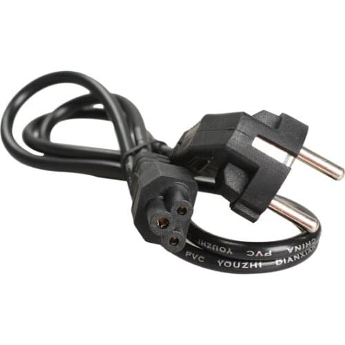 Universal 1M EU 3 Prong 2 Pin AC Laptop Power Cord Adapter Cable Black Power Supply Adapter Cord Cable Lead Charging Line Wires