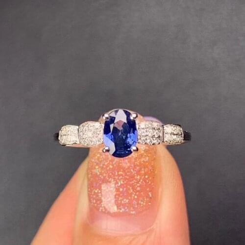 High Quality 100% Natural and Real Blue sapphire ring 925 sterling silver Fine handworked Ring
