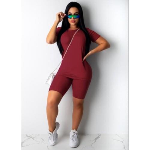Imcute 2PCS/Set Women Sports Suit Neon Top Short Pants Workout Clothes Tracksuit Fashion Summer Outfit Ladies Casual 2 Piece Set