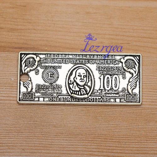 10pcs/lot--42x18mm,money chams, Antique silver plated U.S. dollar chams ,DIY supplies, Jewelry accessories