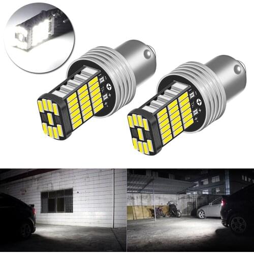 12V DC Waterproof 2pcs 6500K Xenon White P21W 1156 BA15S LED Bulbs 4014 LED Car Turn Signal Reverse