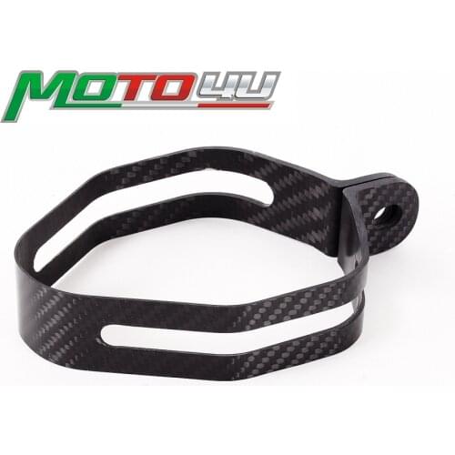 130MM/100MM Carbon Exhaust Holder Clamp Fixed Ring Support Bracket Pipe Motorcycle Muffler Escape Circular Twill Weave