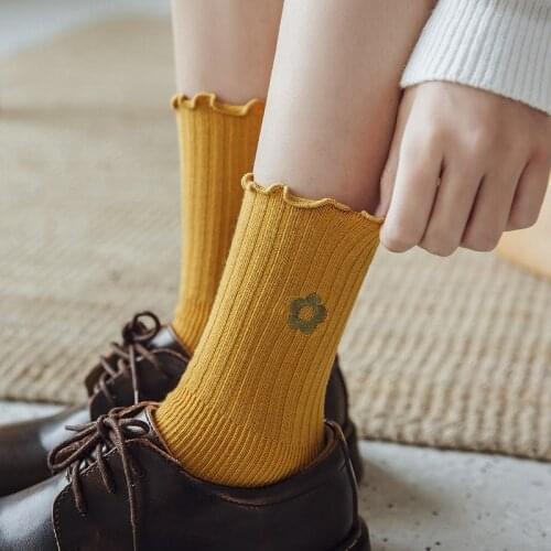 3 Pair/set Cartoon Socks Harajuku Women Kawaii Cute Flower Streetwear Cotton Woman Students Kids Sock