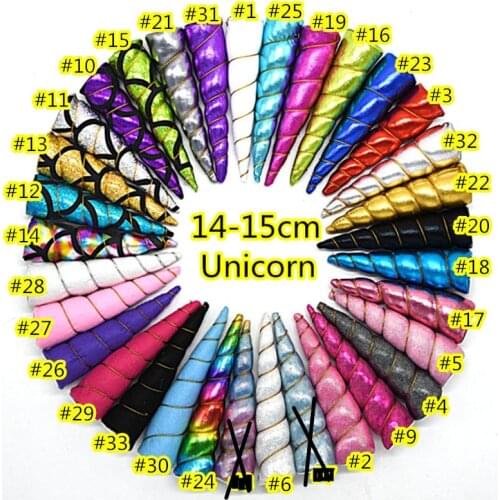 30pcs / lot , Glitter Metallic Unicorn headwear,For Girls And Kids DIY Felt Unicorn horn Headband,Unicorn Party hair accessories
