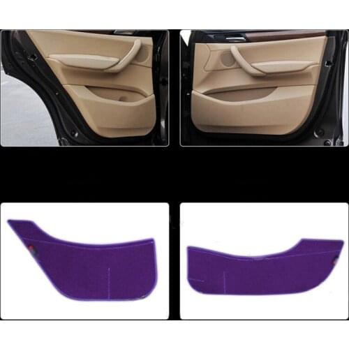 4pcs Fabric Door Protection Mats Anti-kick Decorative Pads For BMW X3/X4 2011-2015