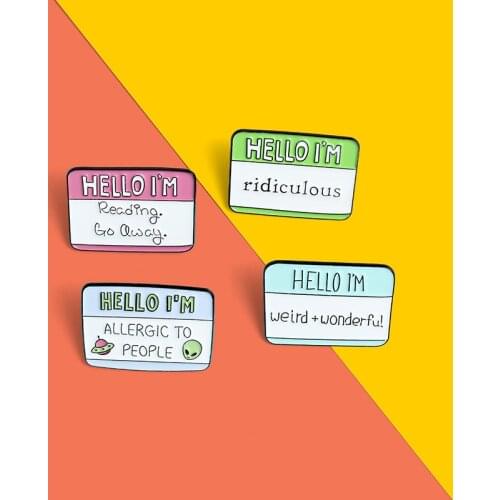 4 Styles Fun Dialogue Quote Enamel Pins Custom Humor Brooches Bag Clothes Lapel Pin Label Badge Cartoon Jewelry Gift Friends