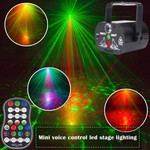 60 Patterns RGB LED Stage Light Remote Control Colorful Rotating Projection Lamp KTV Bar Stage Light PUO88