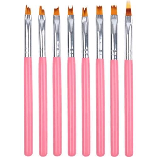 8pc/set Diy Nail Brush Nail Painting Brush Various Shapes Nail Designs Draw Lines Flowers Patterns Manicure Pen Nail Art Tool