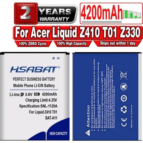 HSABAT BAT-A11 4200mAh Battery For Acer Liquid Z410 T01 Z330
