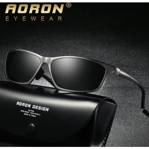 AORON Aluminum magnesium Sun Glasses Metal Male Men Polarized Sunglasses Night Vision Drivers Goggles UV400 Mirror514