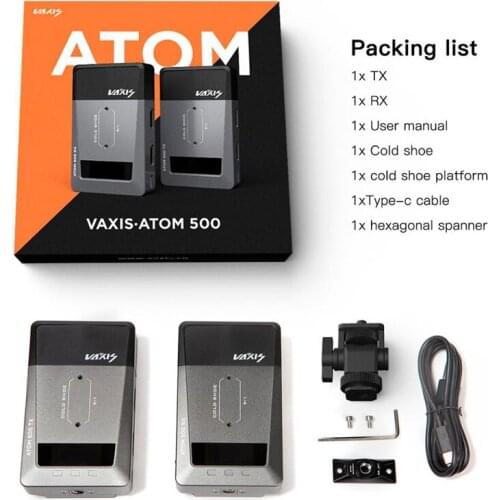 Vaxis atom 500 wireless transceiver 1080p HD dual HDMI image video wireless transmission system camera