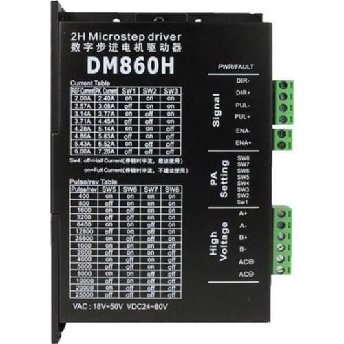 Digital 2H Microstep Stepper Motor Driver DM860H VAC18V-80V VDC24-110V For 57 86 Stepper Motor Nema 23 34