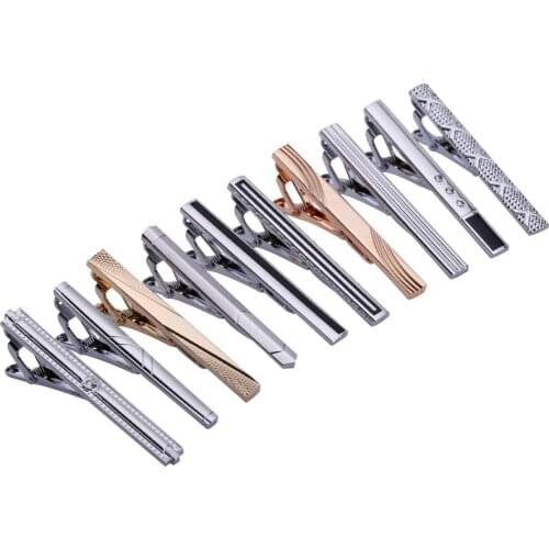 10pcs Mix Color Mens Classic Necktie Tie Clips Bar Set for Regular Ties 2.3 Inch-LDJ00391
