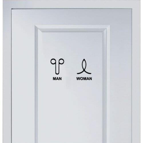 Individual Marks For Man And Womans Toilet Vinyl Fashion for Shop Office Home Cafe Hotel Toilets Door Decor Wall Stickers