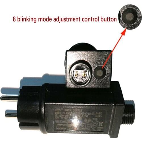31V 6W EU Controller For String Lights Outdoor Lights Starry Lights Always On/Flashing 8 Memory Plugs Waterproof IP44