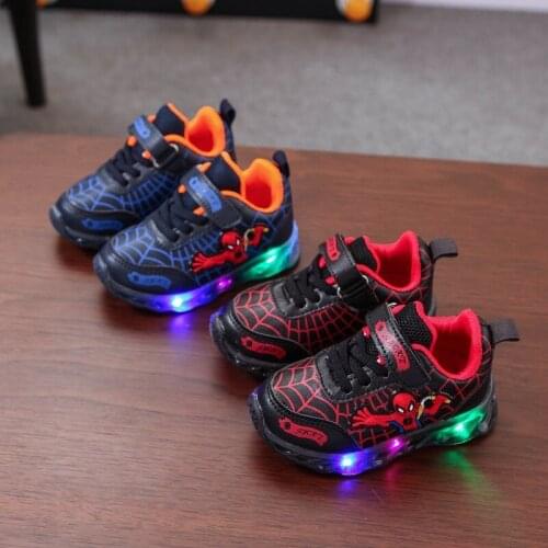 Disney Fashion Soft Spiderman Cool Kids Shoes High Quality Girls Boys Sneakers With Light Breathable Children Tennis Flats