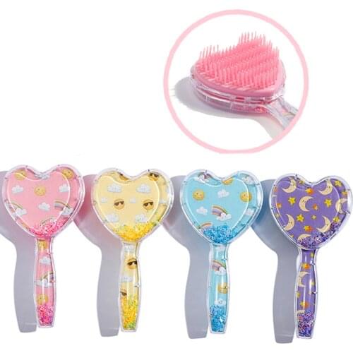 Cartoon Kids Comb Anti-static Hair Massage Hairdressing Hair Accessories Lovely Heart Princess Plastic Comb for Girls Children