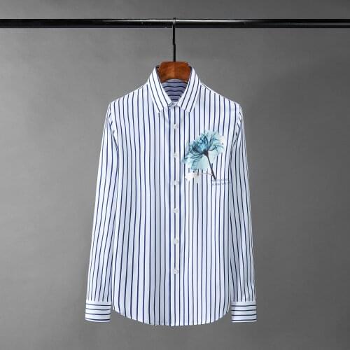Minglu Stripe Mens Shirts High Quality Ice Snow Lotus Long Sleeve Casual Mens Dress Shirts Plus Size 4xl Slim Party Man Shirts