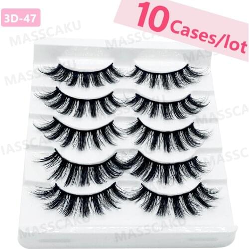 NEW 5 Pairs Black Natural Cross False Soft Long Thick Curl Fake Eyelashes Extension Beauty Eye Makeup Tools maquiagem