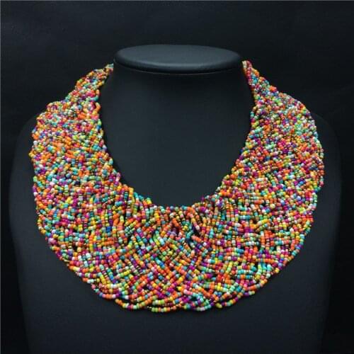 New Collier Ethnique Boheme Necklace Handmade Bohemian Collier Ethnique Africain Women Collares Grande Bohemios Choker Necklaces