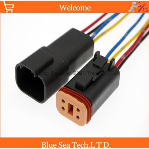 Sample,2 Pairs Deutsch DT06-4S and DT04-4P 4Pin Engine/Gearbox electrical connector with cable for car,bus,motor,truck etc
