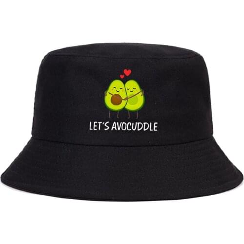 Kawaii Cartoon Avocado Print Summer Hat Women Men Panama Bucket Cap The Design Flat Visor Anime Fisherman Hat