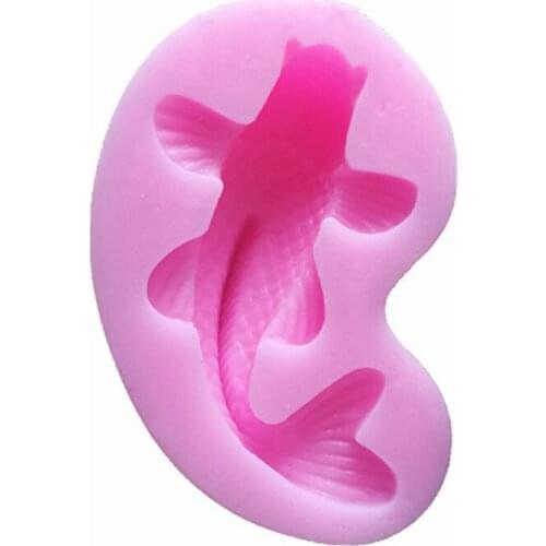 Fondant Moulds Silicone Material Chocolate Candy Mould for Birthday Party Cake Decorations Cupcakes Carp Shape DIY Molds