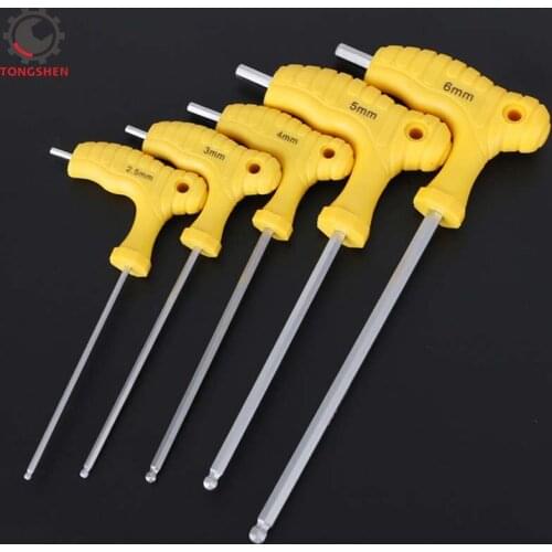 Ball End Tip T-Handle Hex Wrench T Handle Ball Head Hexagon Key Wrench Tool Inner Hex Wrench Allen Hex Key Spanner Hand Tool