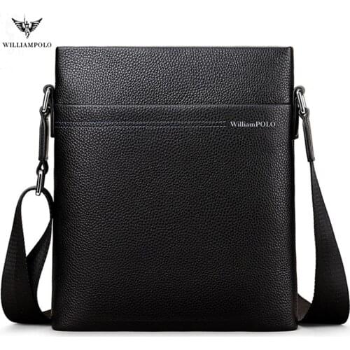 New Bag Luxury Brand Male Messenger Bag Shoulder Leather Handbags Bolsas Grande Black Leather cowhide PL001D