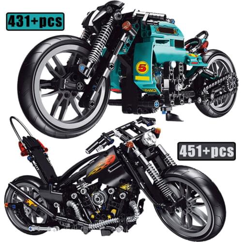 City Car Technical Motorcycle Model Building Blocks Speed Racer Motorbike Expert MOC Bricks Toys For Kids Boys Birthday Gifts