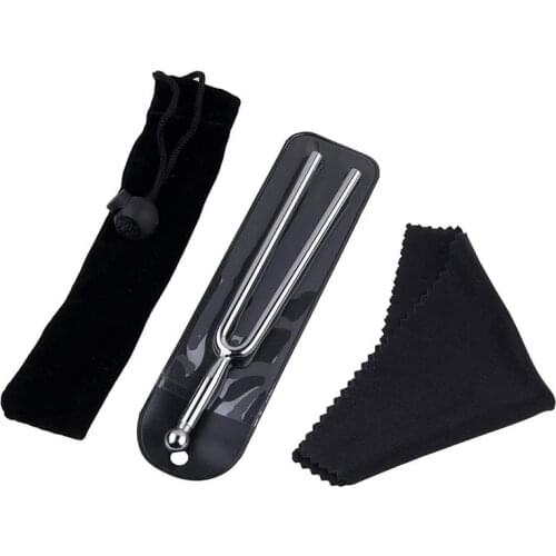Tuning Fork,A440Hz Tuning Fork-Standard a 440 Hz Violin Guitar Tuner Instrument with Soft Shell Case and Cleaning Cloth