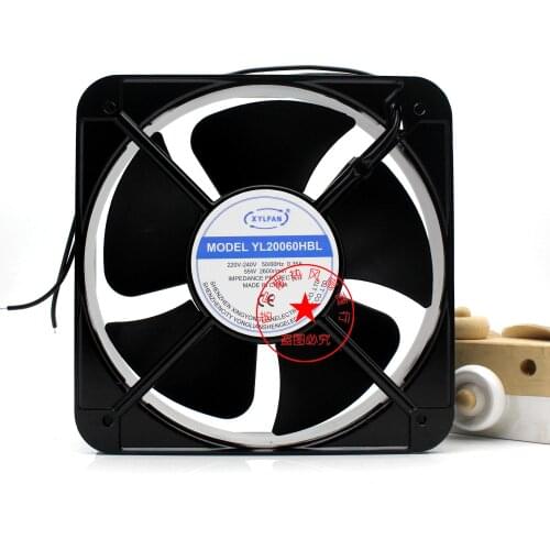 XYLFAN YL20060HBL AC 220V 0.35A 200x200x60mm 2-wire Server Cooling Fan