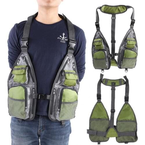 Fishing Vest 1 Pcs Simple Breathable Mesh Fishing Vest Summer Outdoor Multi-functional Quick-Dry Fly Vest For Fishing Equipment