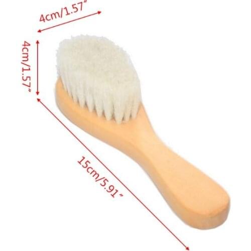 2 Pcs/set New Baby Care Natural Wool Wooden Brush Comb Kids Hairbrush Newborn Infant Comb Head Massager