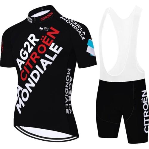 2021 pro team AG2R cycling jersey suit summer quick dry ropa de ciclismo men 20D gel short sleeve traje ciclismo hombre
