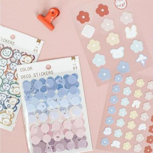 3 Sheets/Pack Summer Series Kawaii Cute Sticker DIY Journal Scrapbooking Stickers Base Elements Sticker Diary Stationery Supply