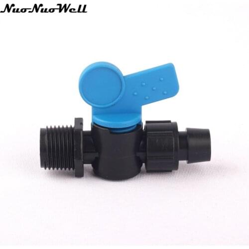 3pcs NuoNuoWell 1/2" thread to 16mm Lock Valve Drip Tape Connector Garden Micro Drip Irrigation Watering Soft Hose Tap joint