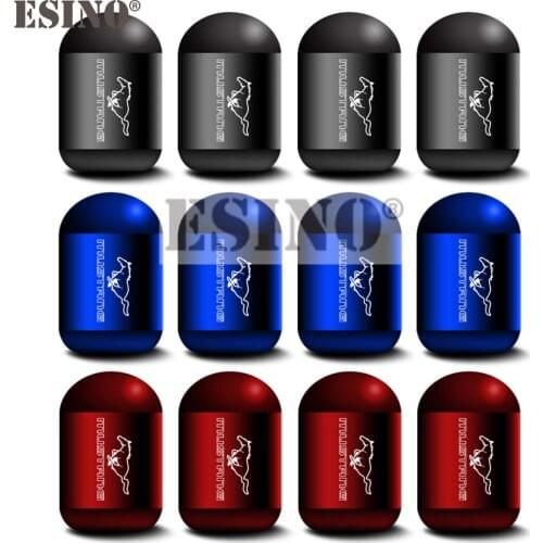 4 x Car Styling Universal Aluminum Alloy Wheel Tire Valve Caps Wheel Tires Valves Tyre Stem Air Caps Airtight Covers for Mustang