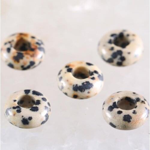 5Pcs Big Hole Beads Natural Stone Dot Jaspers for Men Women Gem DIY Jewelry Making Earring Necklace Ring 12mm Spacer Bead K1057