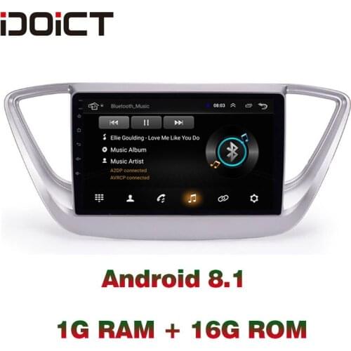 IDOICT Android 8.1 Car DVD Player GPS Navigation Multimedia For Hyundai Verna Solaris Radio 2010-2017 car stereo