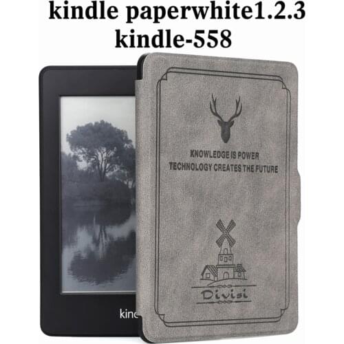 For Amazom Kindle Paperwhite Case Cover PU Leather TPU Hard Back Smart Cover for Kindle Paperwhite 1 2 3 Ebook Cover 6'' funda