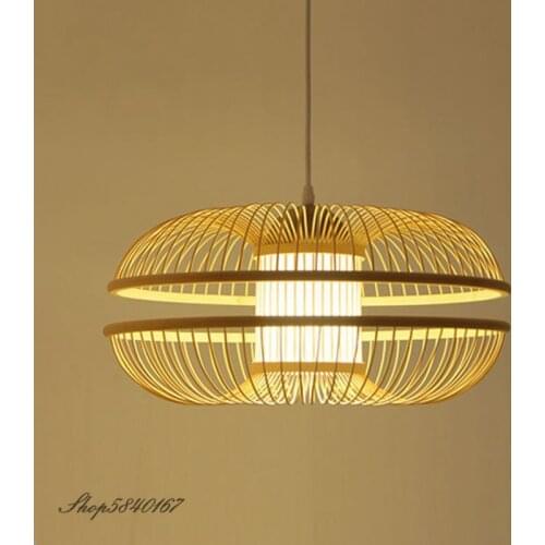 Countryside Pendant Lamp Bamboo Hanging Lamps for Living Room Decoration Loft Creative Dining Room Lights Pendant Light Fixtures