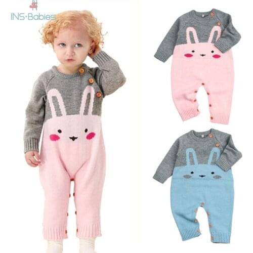 Baby Winter Body Suit Childrens Clothing Girls Cotton Clothes Long Sleeves Romper Boys Knitting Bodysuit Kids Rabbit One-pieces