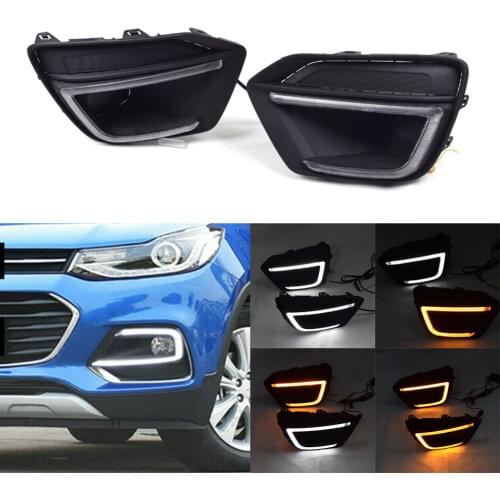 For Chevrolet Trax 2017 2018 2019 Front Bumper Turn Signal Light Car LED Daytime Running Lights DRL Fog Lamps