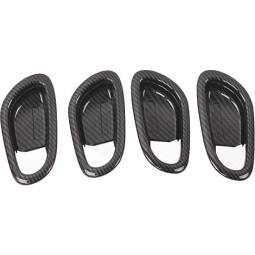 For Nissan Navara NP300 2016-2019 Carbon Fibre Car Inner Door Handle Bowl Protector Frame Cover Trim Sticker Accessories