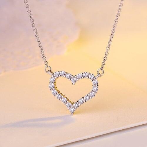 DreamySky Drop Shipping Real Pure Silver Color LOVE Necklaces For Women Jewelry Collar Colar de Plata